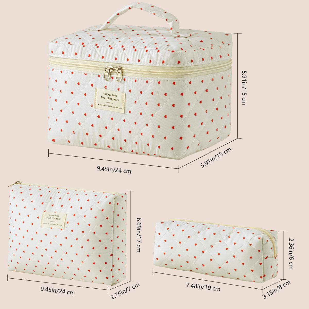 HBselect makeup bag set in a travel suitcase