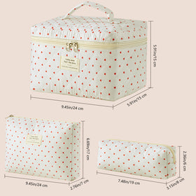 HBselect makeup bag set in a travel suitcase