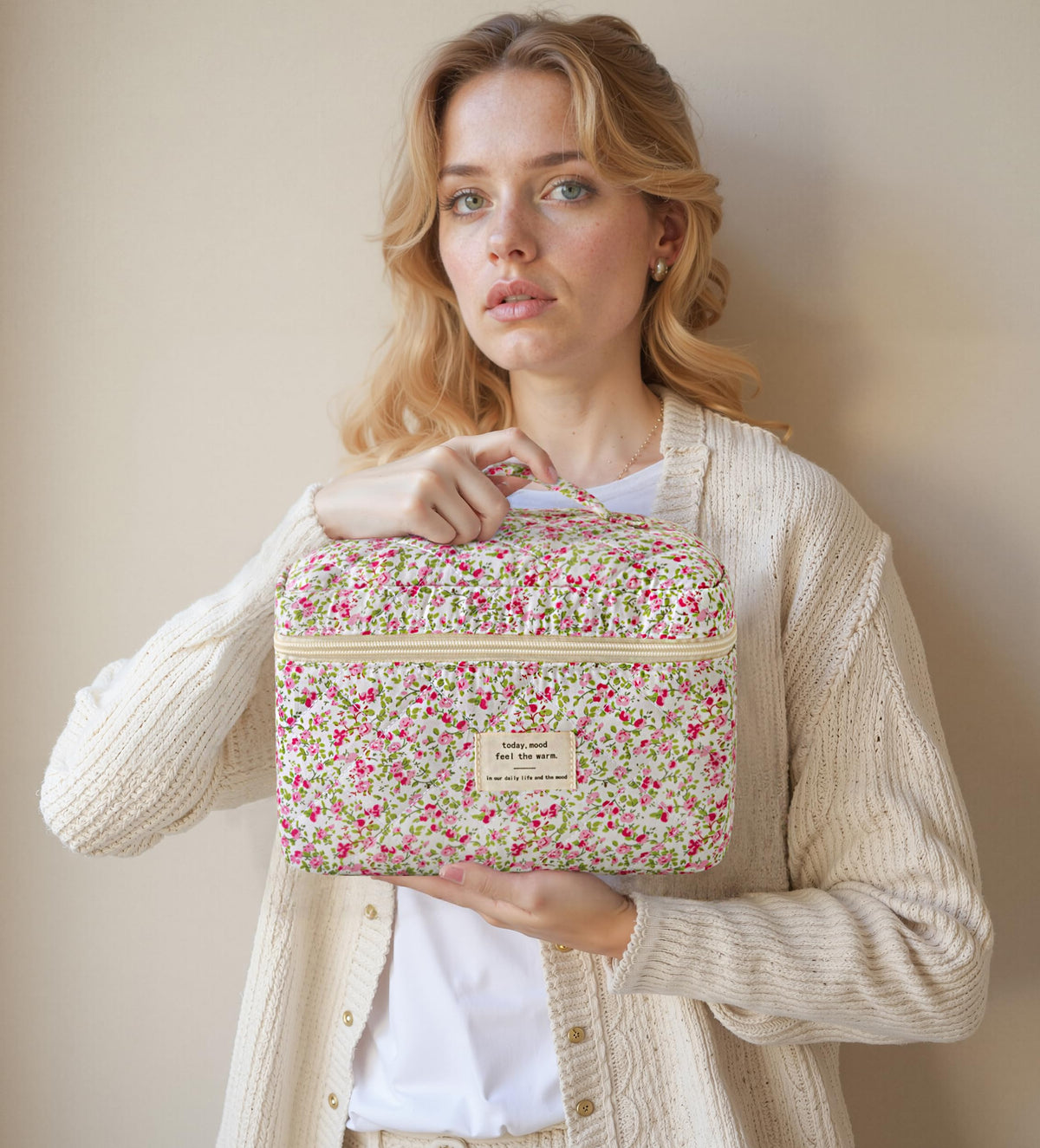 HBselect Makeup Bag Set in a travel suitcase