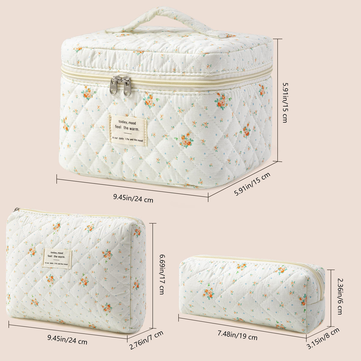 HBselect makeup bags arranged together with accessories