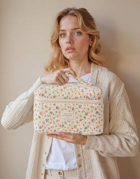 HBselect makeup bags displayed with beauty products