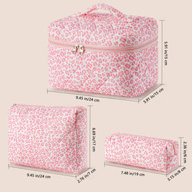 HBselect makeup bags set displayed with cosmetics