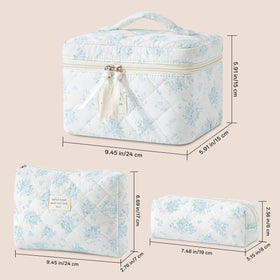 HBselect makeup bags stacked for storage