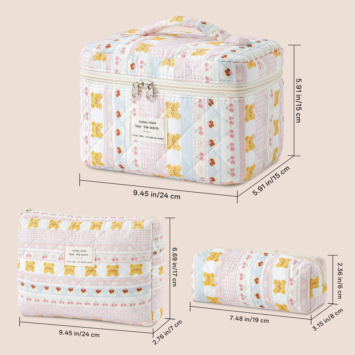 HBselect makeup bags stacked together
