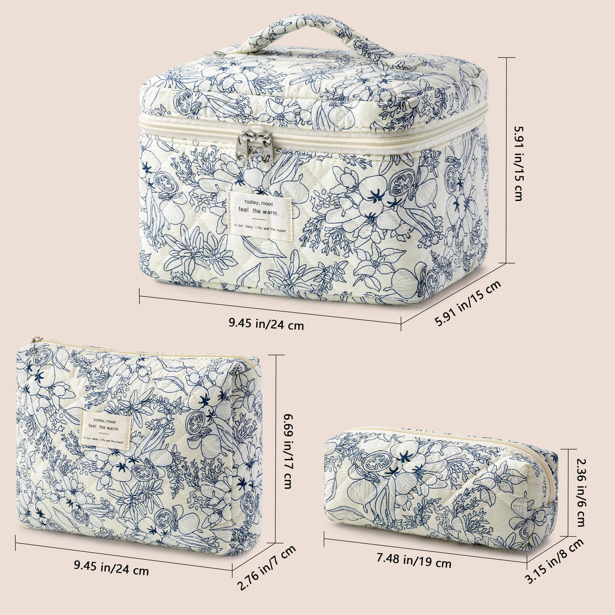 HBselect makeup bags stacked together