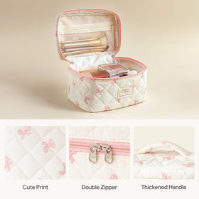HBselect medium makeup bag with floral pattern side view