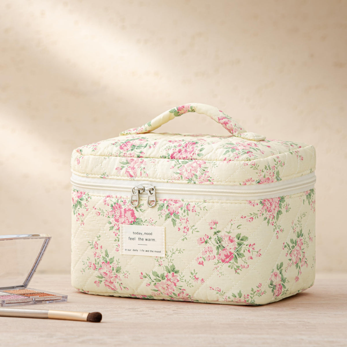HBselect Quilted Makeup Bag Set, all three sizes displayed