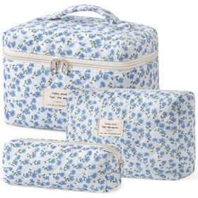 HBselect Quilted Makeup Bag Set featuring floral design