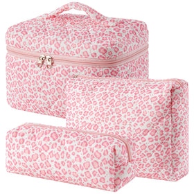 HBselect Quilted Makeup Bag Set front view with floral design