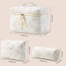 HBselect Quilted Makeup Bag Set in a travel scenario