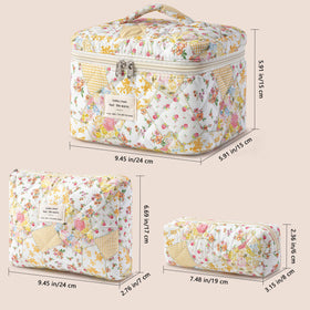 HBselect Quilted Makeup Bag set inside a suitcase