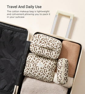 HBselect small makeup bag, floral pattern, open view