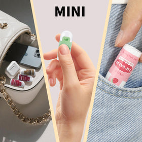 HCKLM Mini Lip Balm set displayed with gift basket