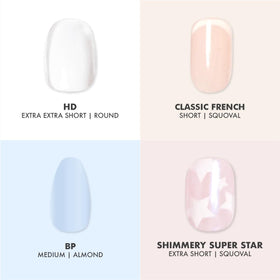 HD XXS Round press-on nails in crisp true white