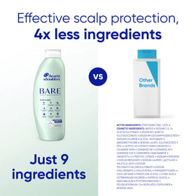 Head & Shoulders BARE Pure Clean 2-in-1 Shampoo & Conditioner back label