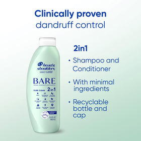 Head & Shoulders BARE Pure Clean bottle side view