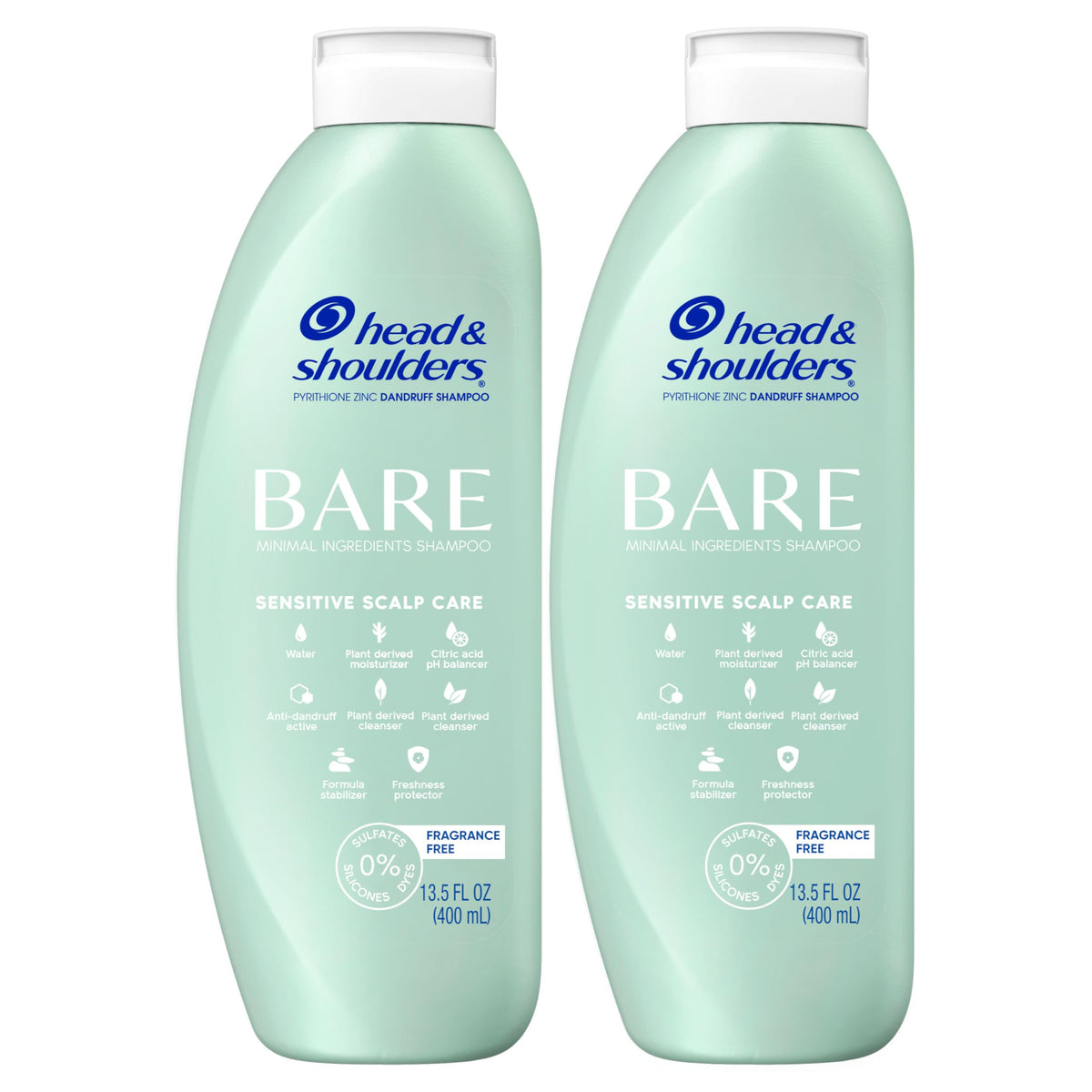 Head & Shoulders BARE Sensitive Scalp Care Shampoo bottle side view