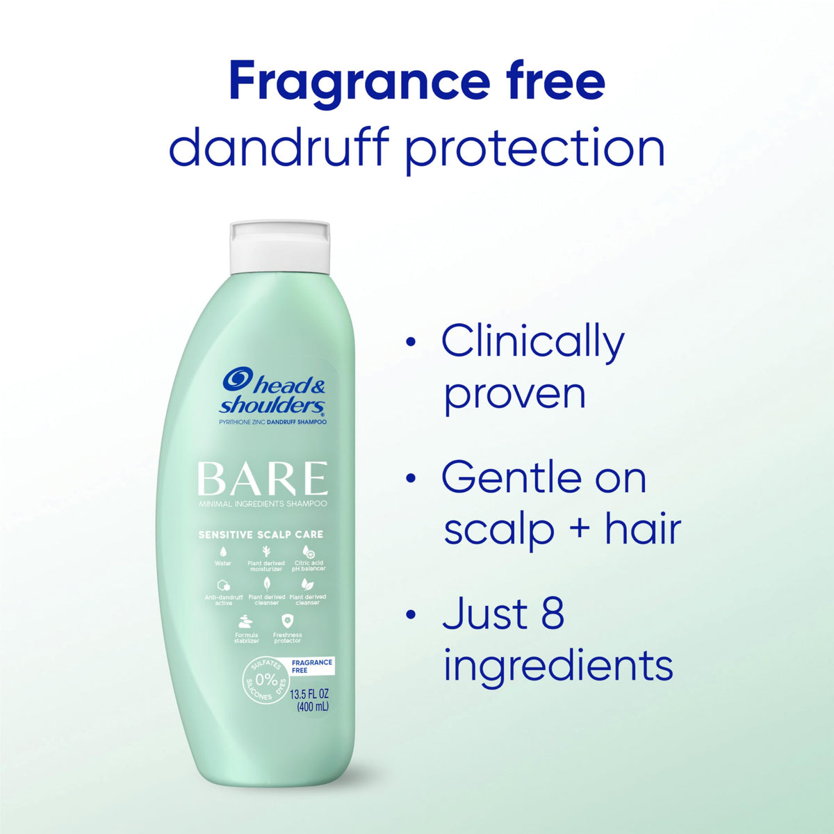 Head & Shoulders BARE Sensitive Scalp Care Shampoo ECOBOTTLE packaging