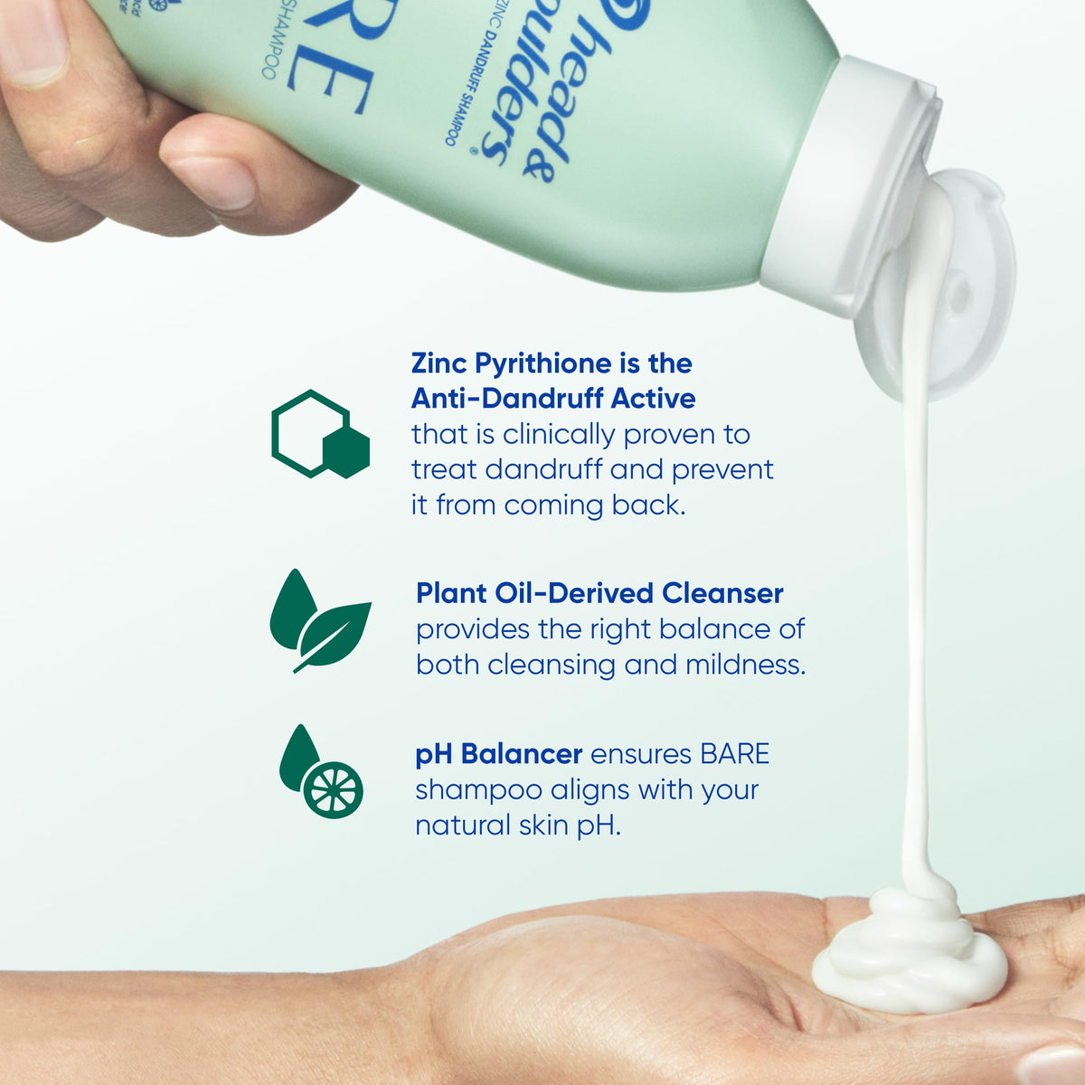 Head & Shoulders BARE shampoo bottle with ingredients list