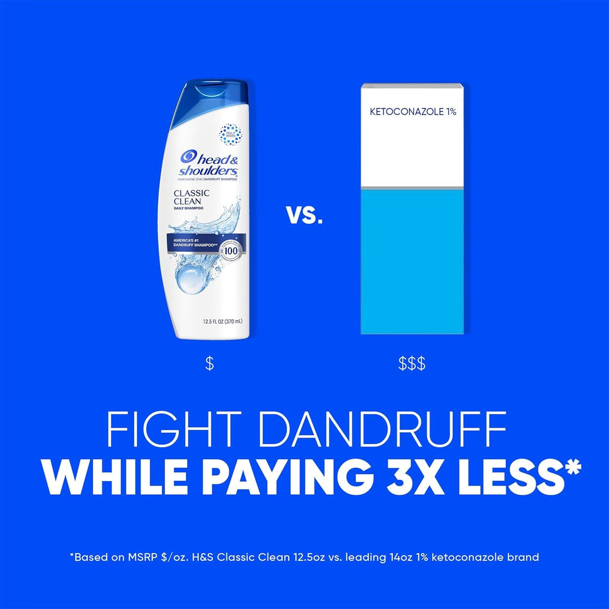 Head & Shoulders Classic Clean Shampoo side view