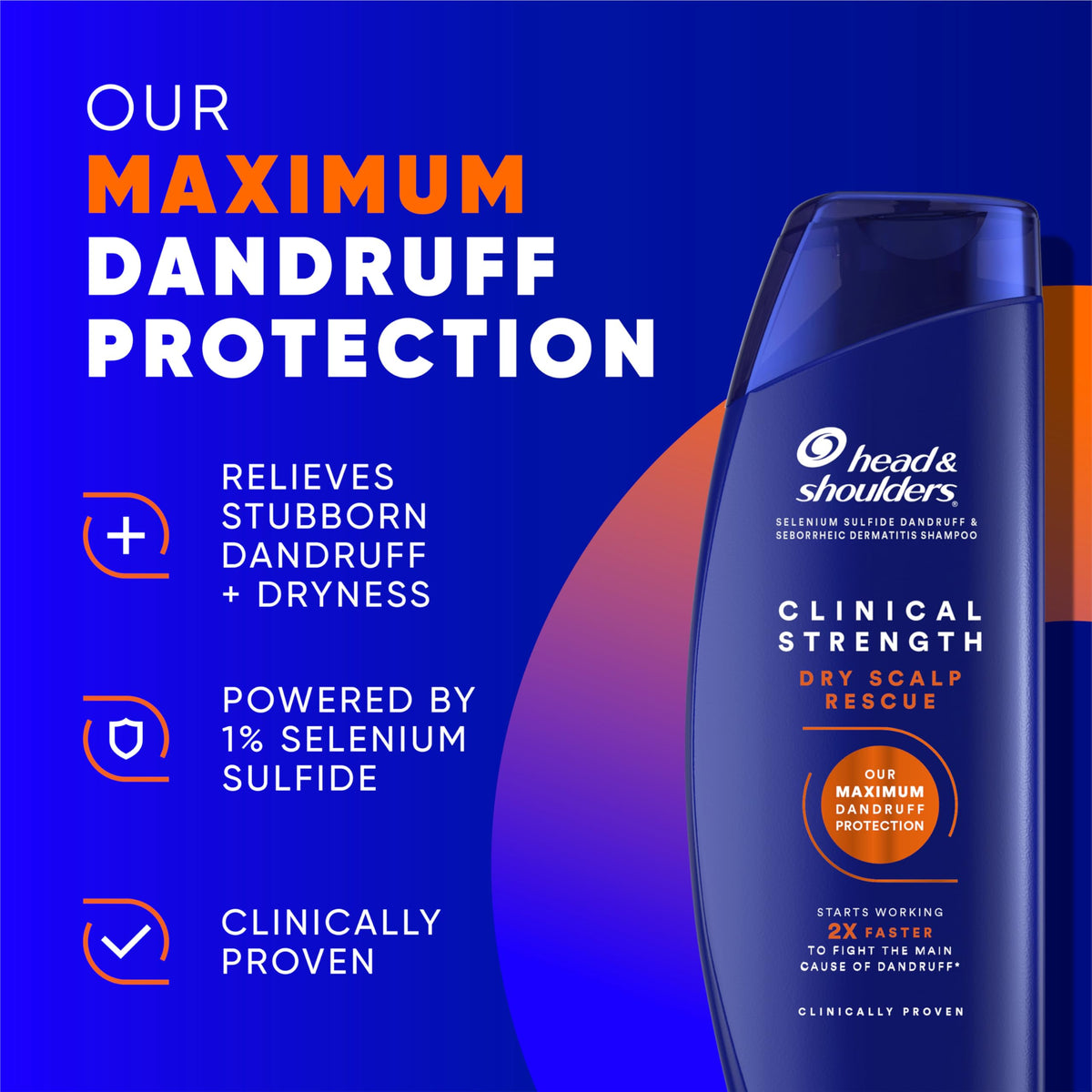 Head & Shoulders Clinical Dandruff Defense Shampoo close-up of bottle