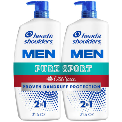 Head & Shoulders Old Spice Pure Sport 2-in-1 Shampoo twin pack front view