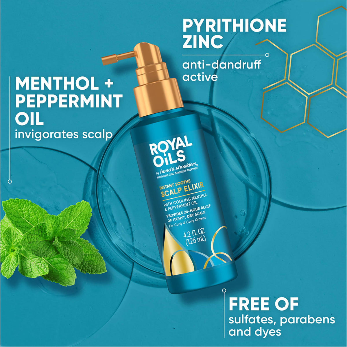 Head & Shoulders Royal Oils Instant Soothe Scalp Elixir with textured hair