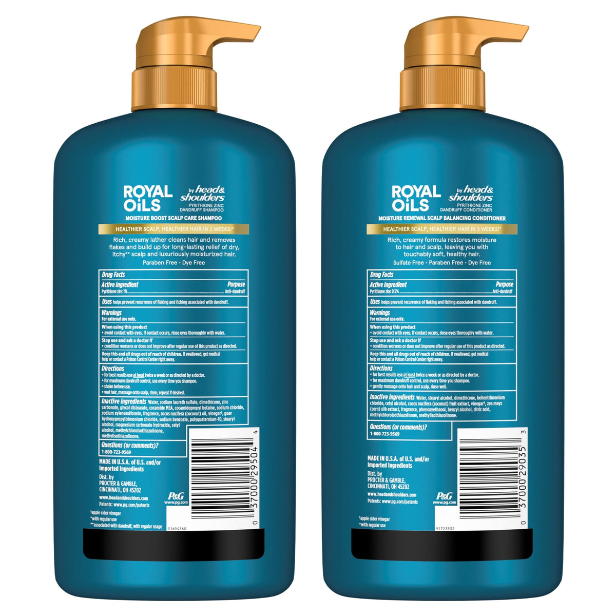 Head & Shoulders Royal Oils Shampoo and Conditioner on a shelf