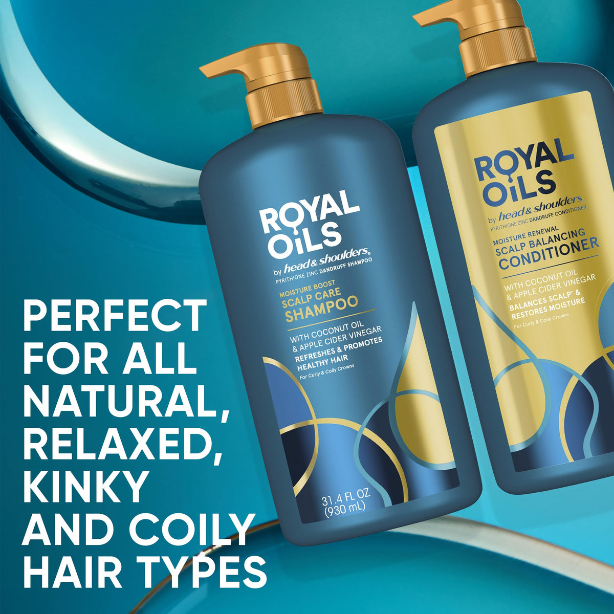 Head & Shoulders Royal Oils Shampoo and Conditioner set side view