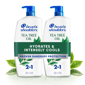 Head & Shoulders Tea Tree Oil 2-in-1 Anti-Dandruff Shampoo and Conditioner twin pack front view
