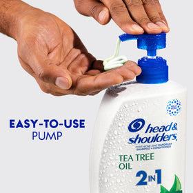 Head & Shoulders Tea Tree Oil 2-in-1 Anti-Dandruff Shampoo and Conditioner lathering in hair