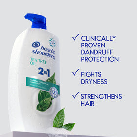 Head & Shoulders Tea Tree Oil 2-in-1 in a bathroom setting