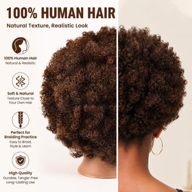 headdoll Afro Curly Mannequin Head side view showing hair texture