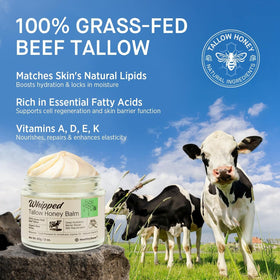 HealthyDerm Beef Tallow Honey Balm in use on hands