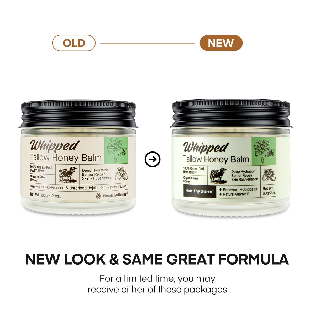 HealthyDerm Beef Tallow Honey Balm whipped texture close-up