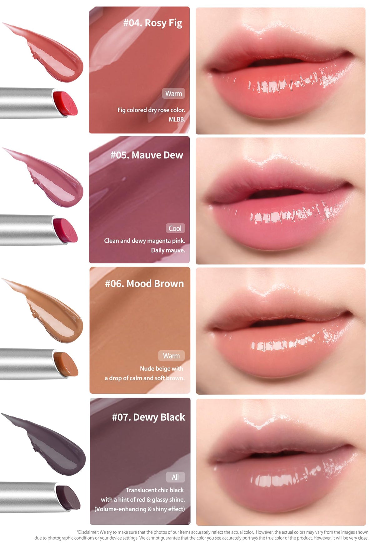Heart Percent Dote On Mood Dewy Melting Lipstick in hand