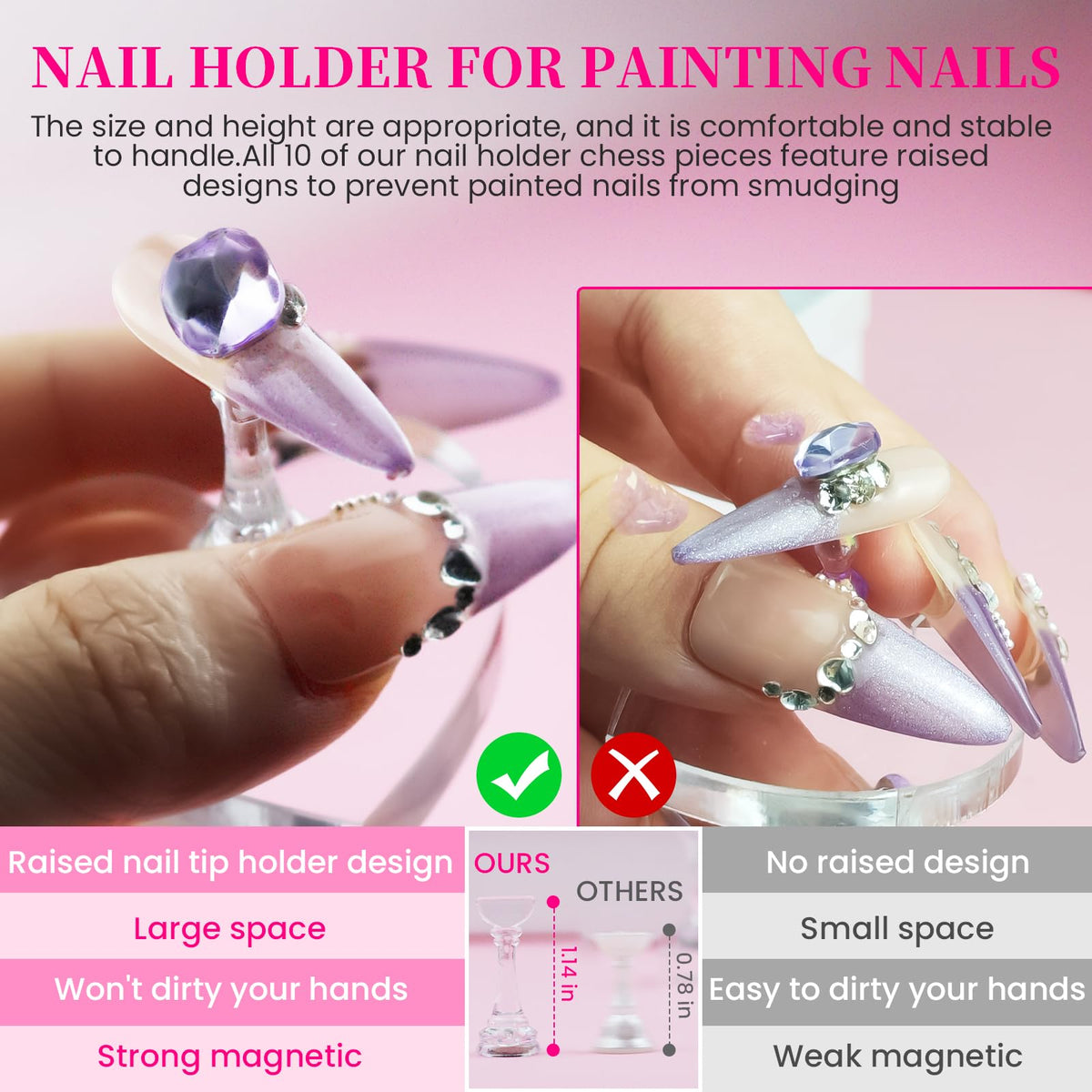 Heart-shaped nail holder from ESUOHYM Nail Stand Set