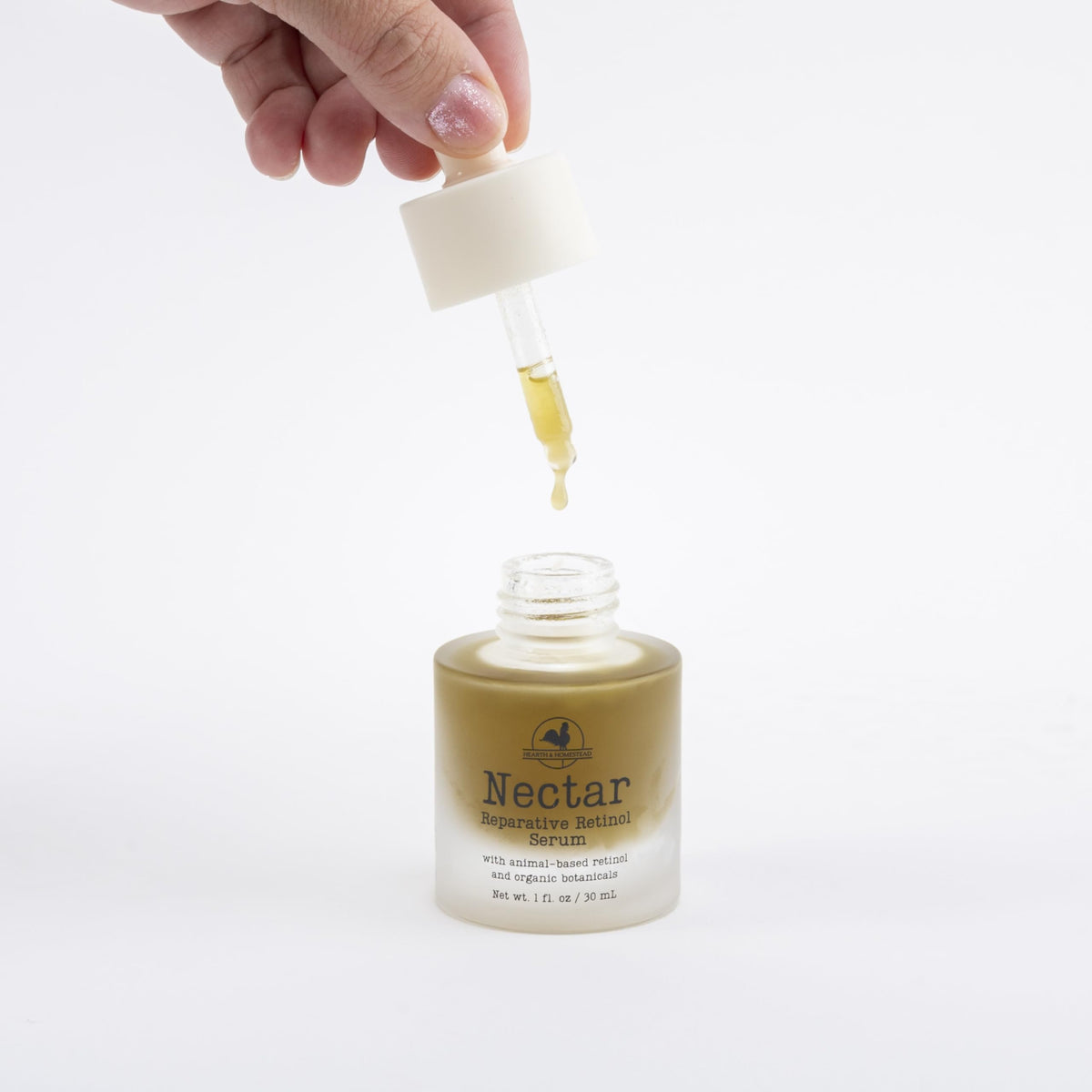 Hearth and Homestead Nectar Natural Retinol Serum dropper