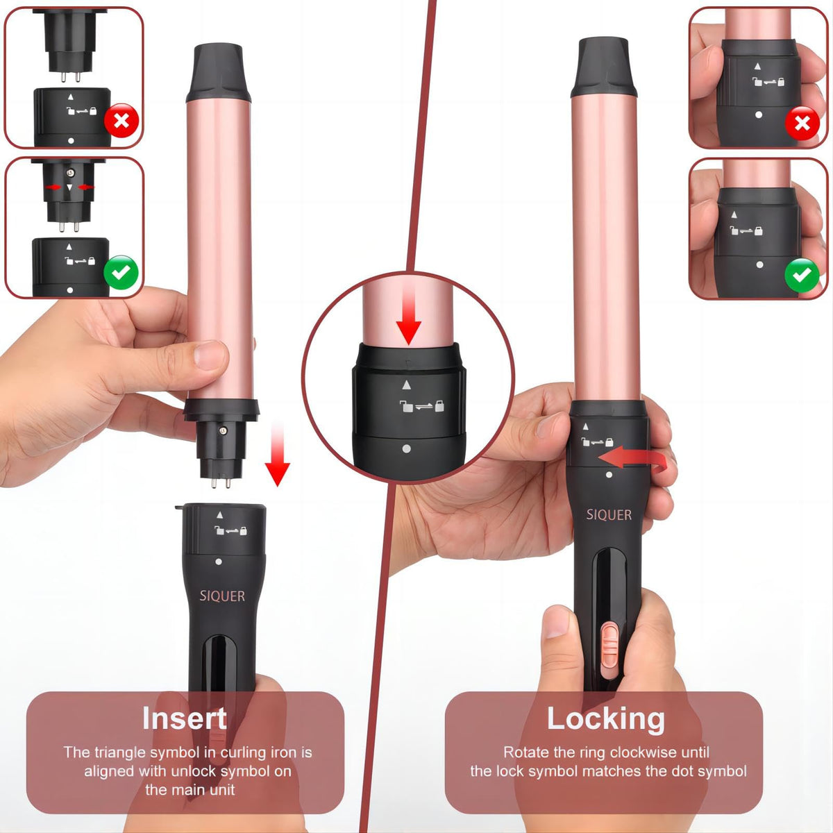 Heat protective glove included with SIQUER curling wand