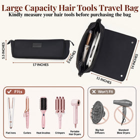 Heat resistant mat inside BAREFOOT CARIBOU Hair Tools Travel Bag