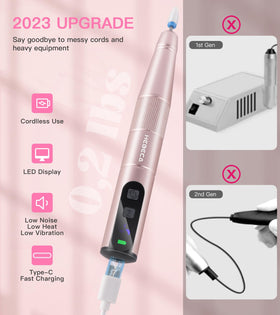 HEBECA nail drill machine front view with ergonomic design