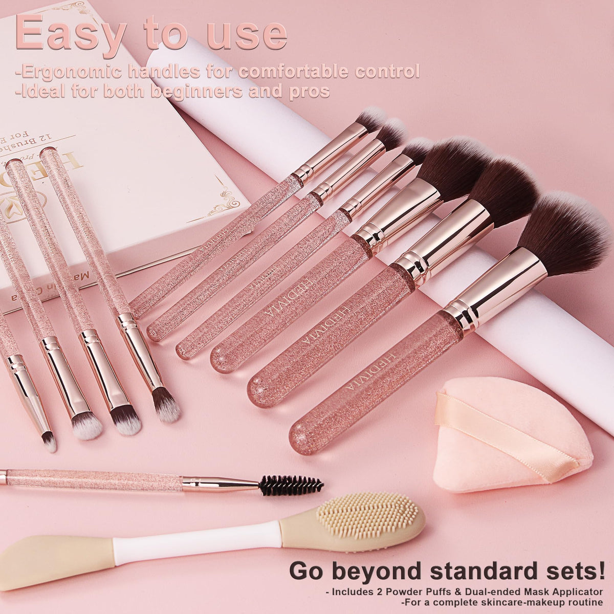 HEDIVIA brush set for foundation and concealer