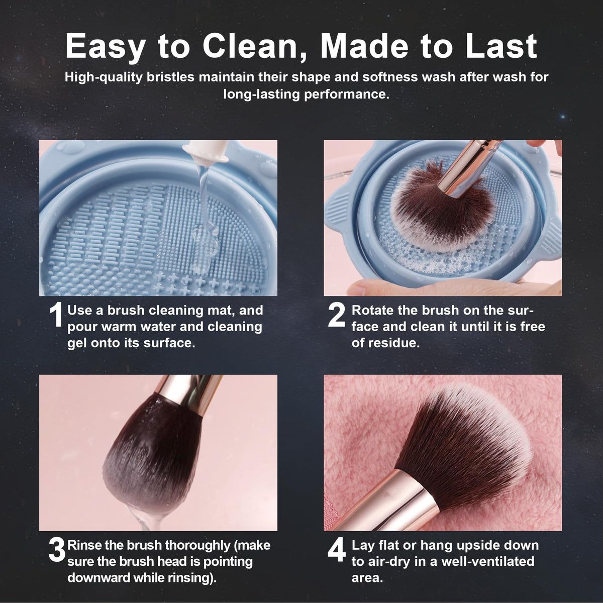 HEDIVIA eyeshadow brush in use during makeup application