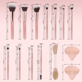 HEDIVIA makeup brushes with soft bristles and non-slip handles