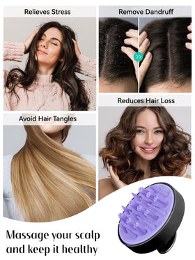 HEETA Hair Scalp Massager Brush close-up of thick and thin bristles