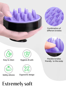 HEETA Hair Scalp Massager Brush showing ergonomic design and grip