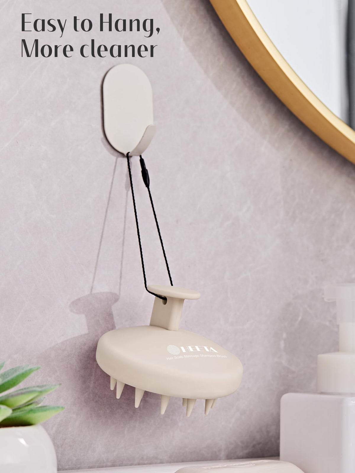 HEETA Silicone Scalp Massager demonstrating deep cleansing
