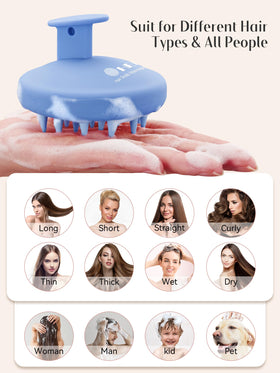HEETA Silicone Scalp Massager lightweight design on a countertop