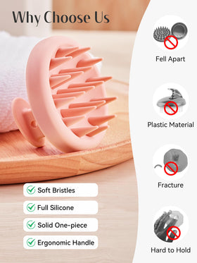 HEETA Silicone Scalp Massager Shampoo Brush close-up of bristles