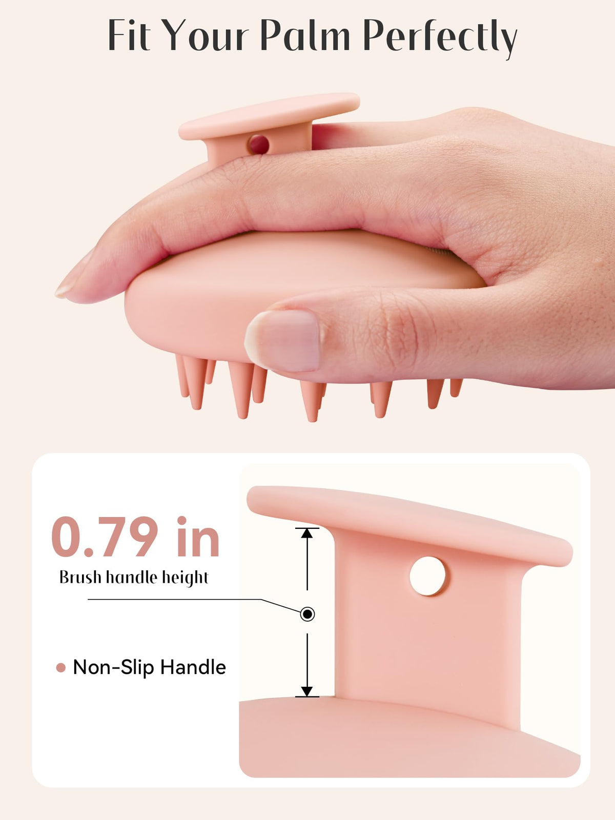 HEETA Silicone Scalp Massager Shampoo Brush in use during a shower